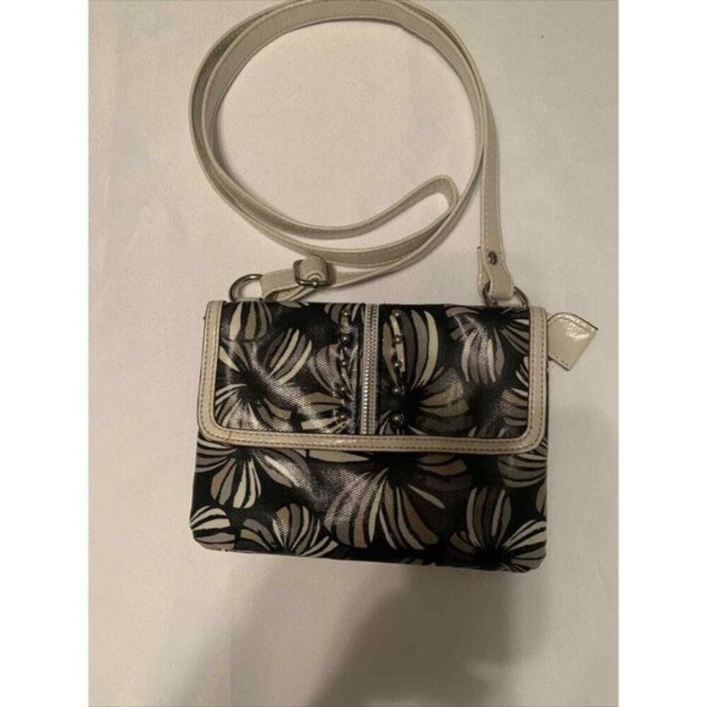 Relic Brand Boho Flowered‎ Black & White handbag Crossbody Shoulder Strap